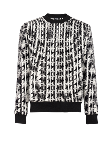 Cotton sweater with Balmain monogram
