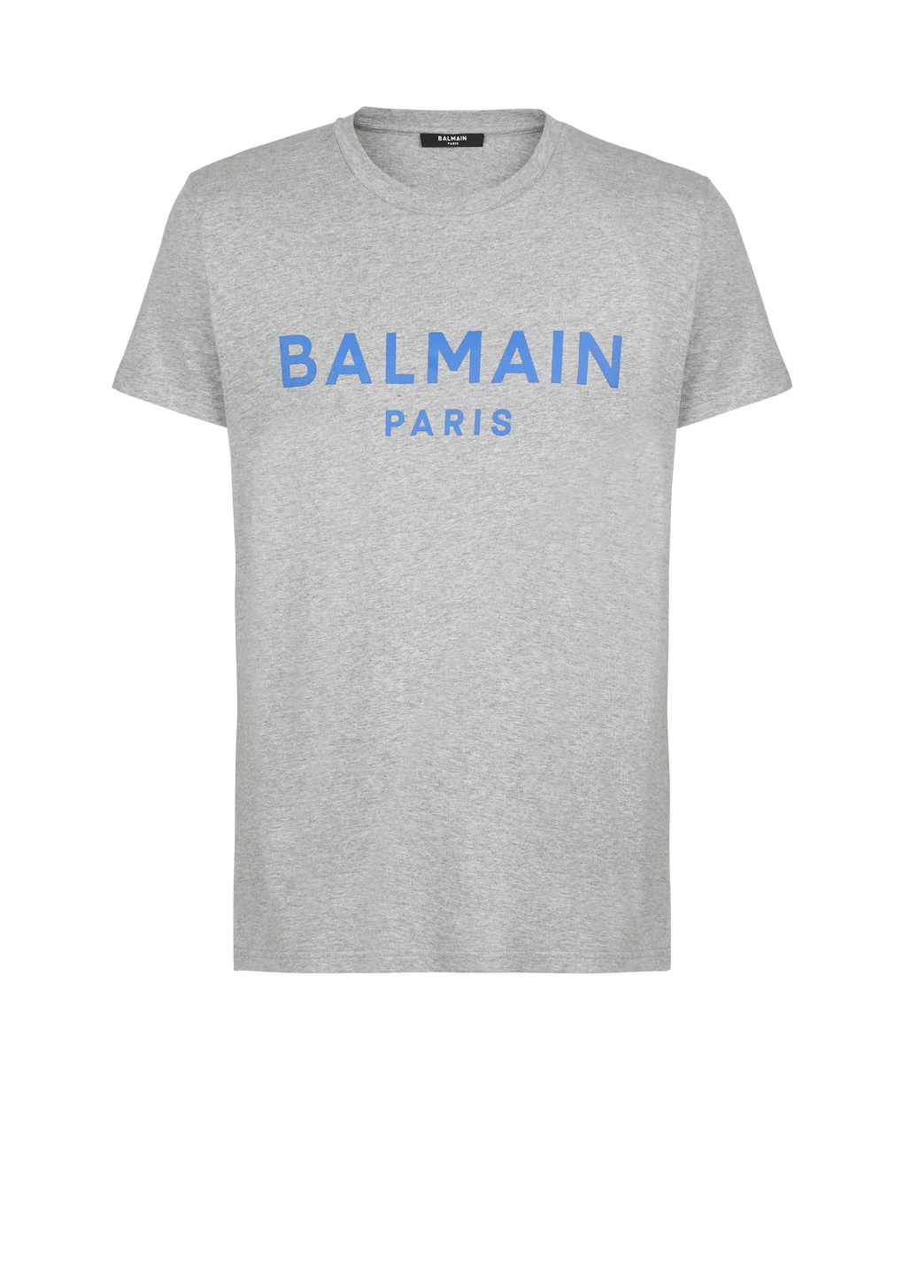 Cotton T-shirt with Balmain logo print, grey, hi-res