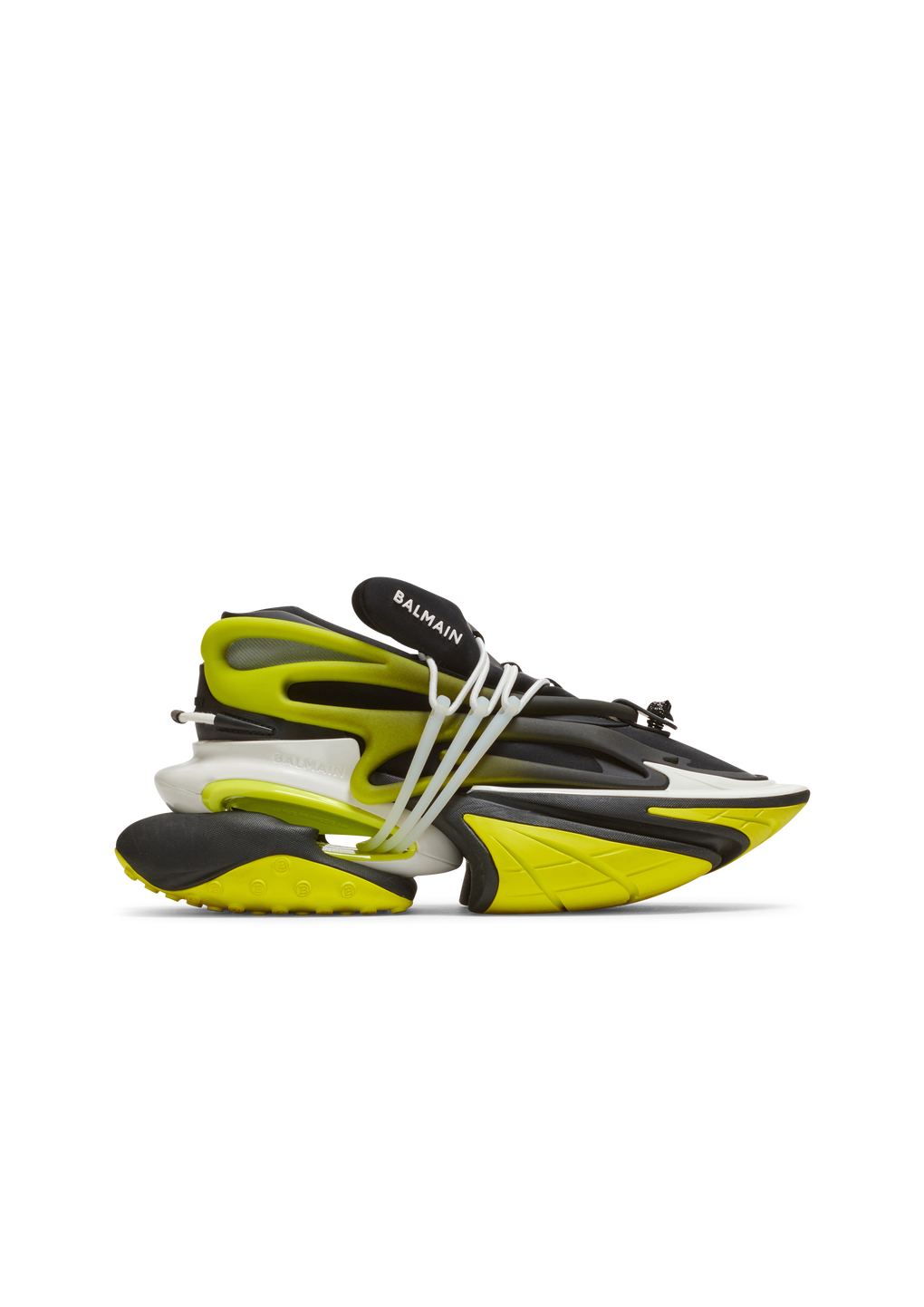 Unicorn low-top trainers in neoprene and leather, yellow, hi-res