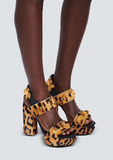 Ava leopard print leather platform sandals