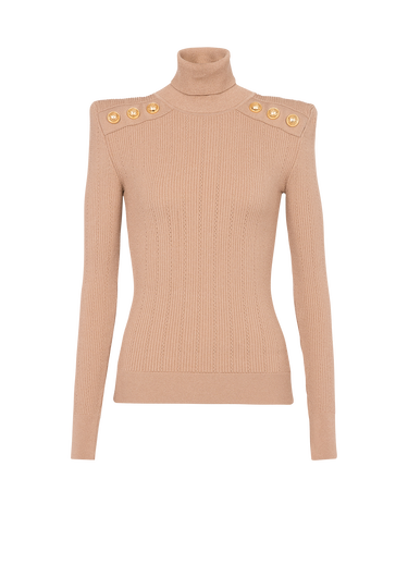 Eco-designed sweater with gold-tone buttons