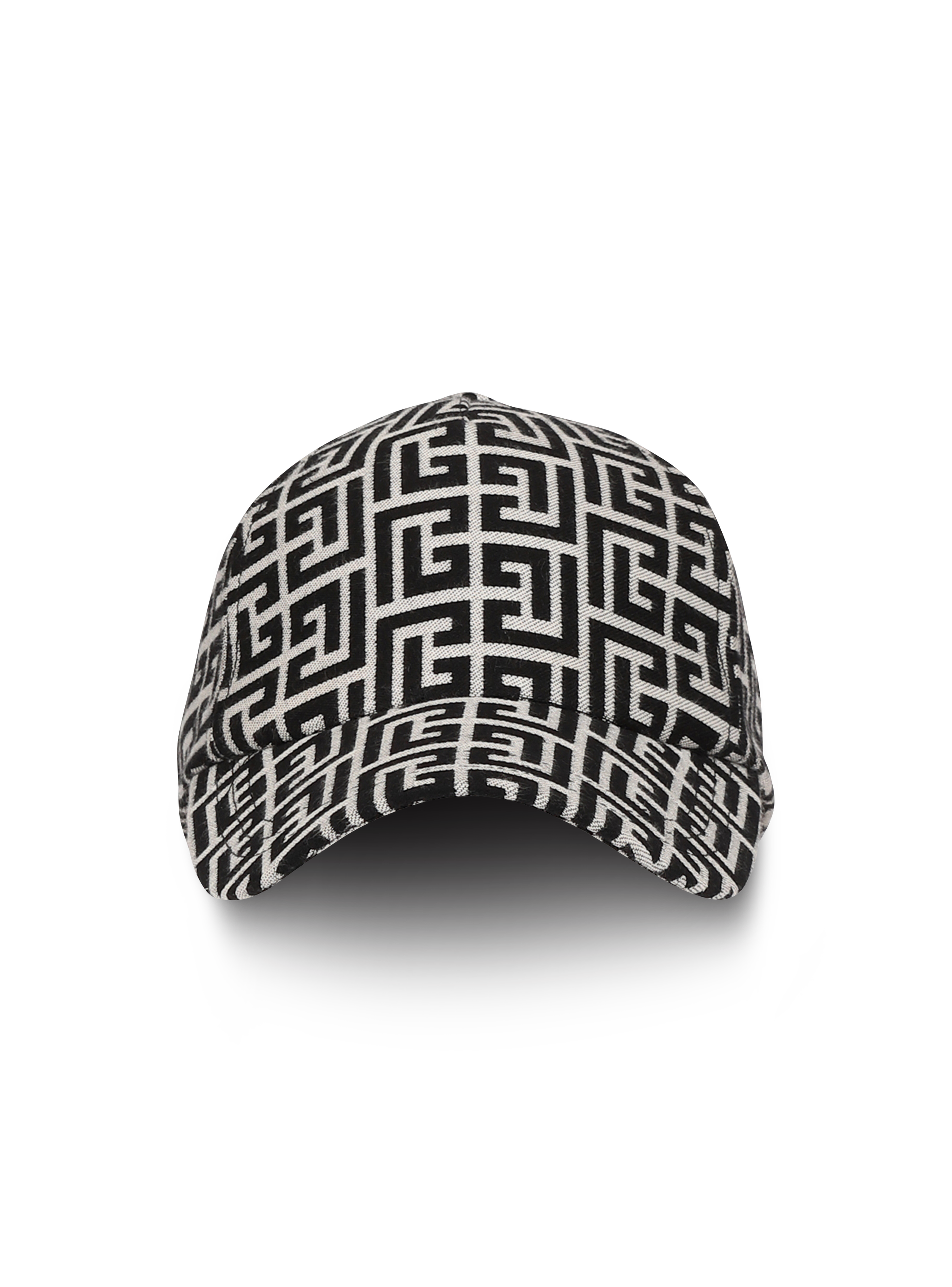 Cotton cap with Balmain monogram, black