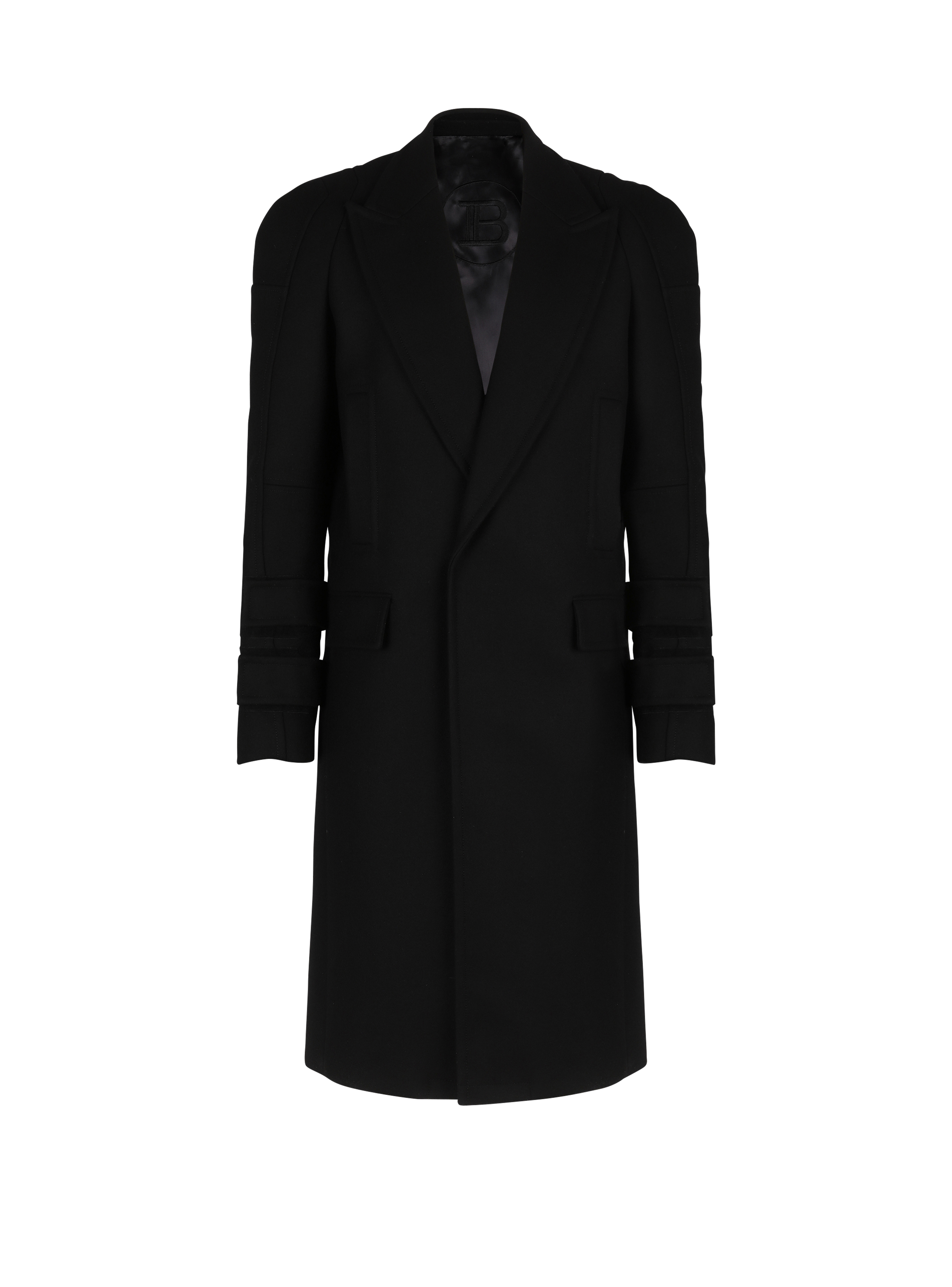 Long wool coat, black