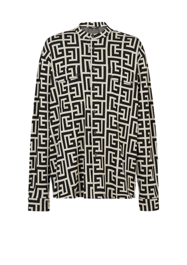 Cotton shirt with maxi Balmain monogram print